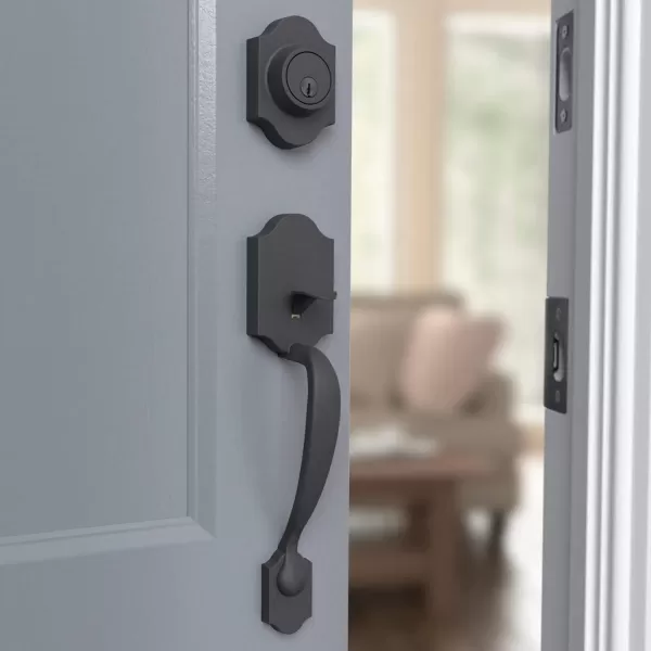 AmazonBasics Handleset with Shelby Lever  Single Cylinder  Matte Black6 Packs 1 CartonAmazonBasics Handleset with Shelby Lever  Single Cylinder  Matte Black6 Packs 1 Carton