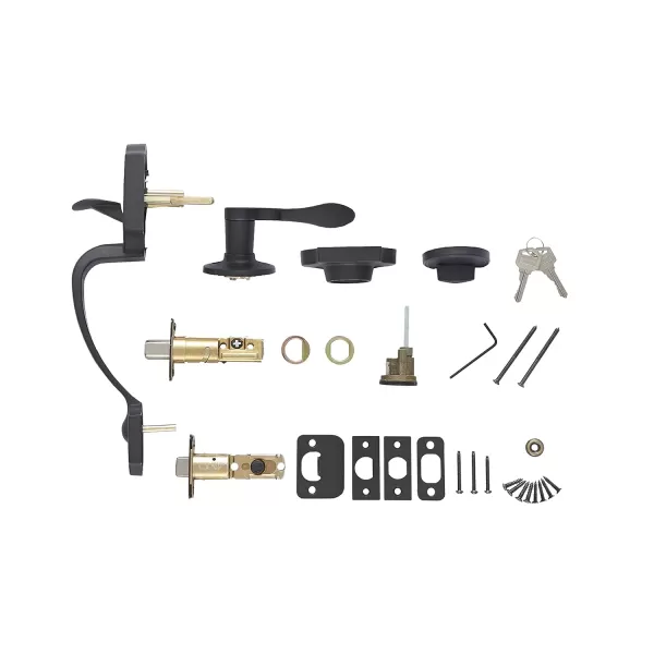 AmazonBasics Handleset with Shelby Lever  Single Cylinder  Matte Black6 Packs 1 CartonAmazonBasics Handleset with Shelby Lever  Single Cylinder  Matte Black6 Packs 1 Carton