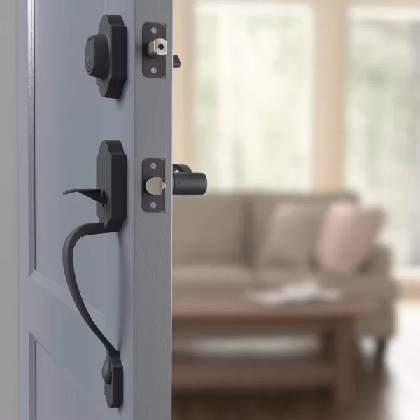 AmazonBasics Handleset with Shelby Lever  Single Cylinder  Matte Black6 Packs 1 CartonAmazonBasics Handleset with Shelby Lever  Single Cylinder  Matte Black6 Packs 1 Carton