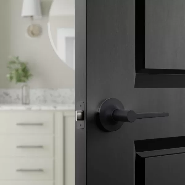 AmazonBasics Manchester Door Lever  Privacy  Matte BlackPack of 6 6 Count TotalMatte Black Passage