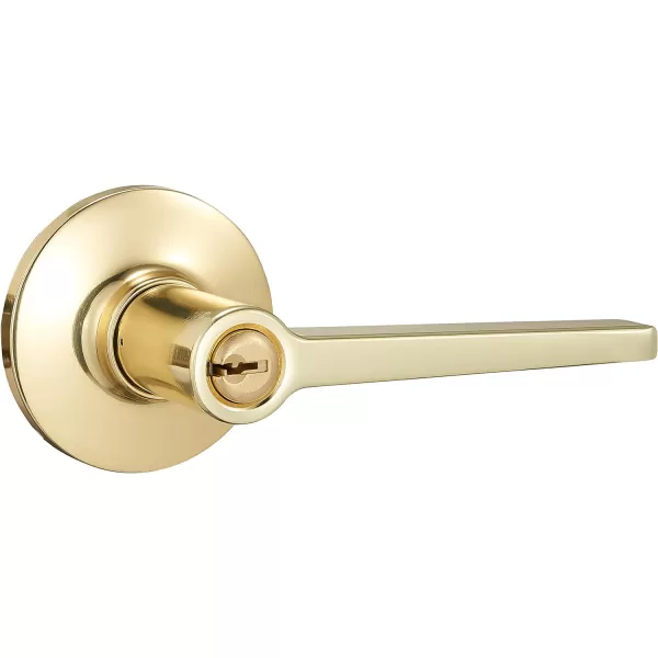 AmazonBasics Manchester Door Lever  Privacy  Matte BlackPack of 6 6 Count TotalPolished Brass Entry