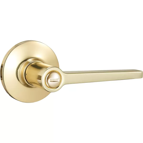 AmazonBasics Manchester Door Lever  Privacy  Matte BlackPack of 6 6 Count TotalPolished Brass Privacy