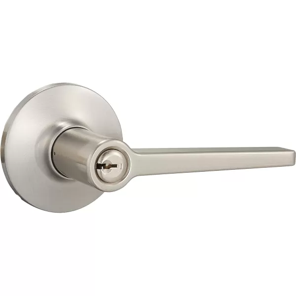 AmazonBasics Manchester Door Lever  Privacy  Matte BlackPack of 6 6 Count TotalSatin Nickel Entry
