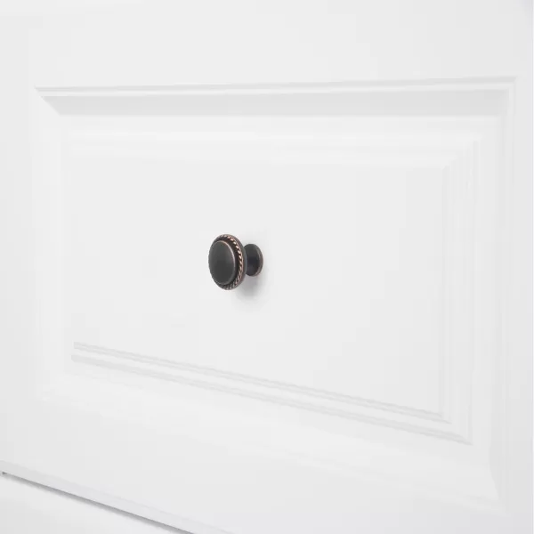 AmazonBasics Round Braided Cabinet Knob 114 Diameter Oil Rubbed Bronze 10PackOil Rubbed Bronze