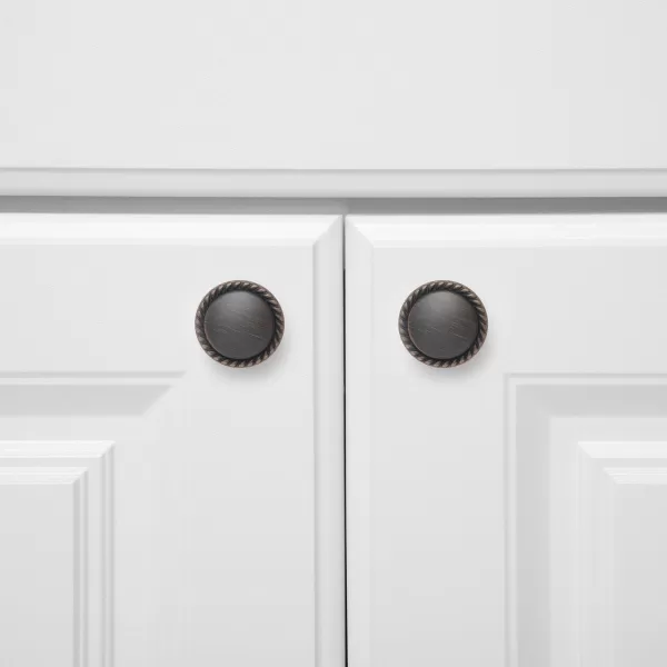AmazonBasics Round Braided Cabinet Knob 114 Diameter Oil Rubbed Bronze 10PackOil Rubbed Bronze