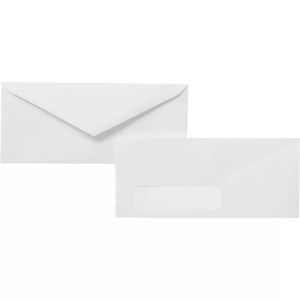 Amazon Basics 10 SecurityTinted SelfSeal Business Envelopes with Left Window Peel amp Seal Closure  500Pack WhiteNo Tint Gummed Seal Single Left Window Envelopes