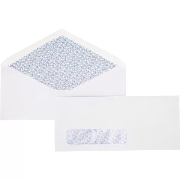 Amazon Basics 10 SecurityTinted SelfSeal Business Envelopes with Left Window Peel amp Seal Closure  500Pack WhiteTint Gummed Seal Single Left Window Envelopes