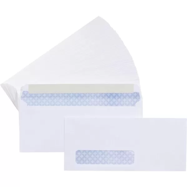 Amazon Basics 10 SecurityTinted SelfSeal Business Envelopes with Left Window Peel amp Seal Closure  500Pack WhiteTint Peel amp Seal Single Left Window Envelopes
