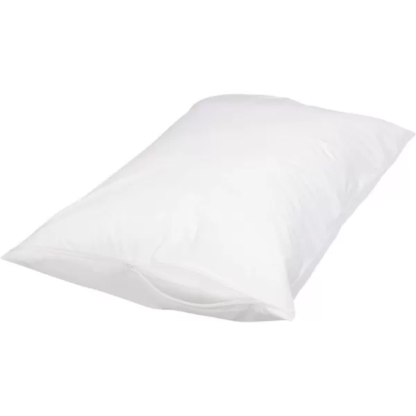 Amazon Basics 100 Cotton Hypoallergenic Pillow Protector Case  Queen WhiteQueen Pillow Protector