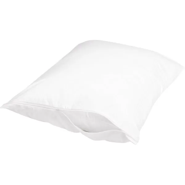 Amazon Basics 100 Cotton Hypoallergenic Pillow Protector Case  Queen WhiteStandard Pillow Protector