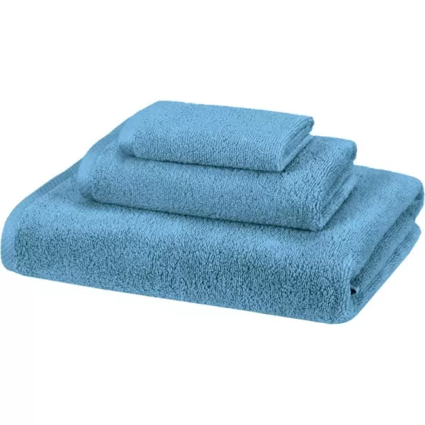 Amazon Basics 100 Cotton QuickDry Bath Towel 2Pack Platinum 54 x 303Piece Set Lake Blue