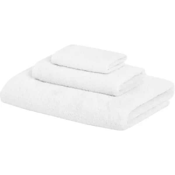 Amazon Basics 100 Cotton QuickDry Bath Towel 2Pack Platinum 54 x 303Piece Set White