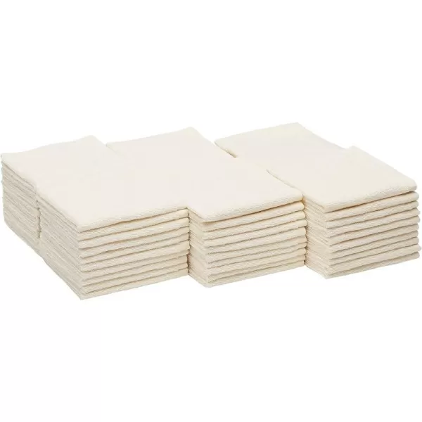 Amazon Basics 100 Cotton Terry Washcloths  Light Cream 60PackLight Cream Pack of 60