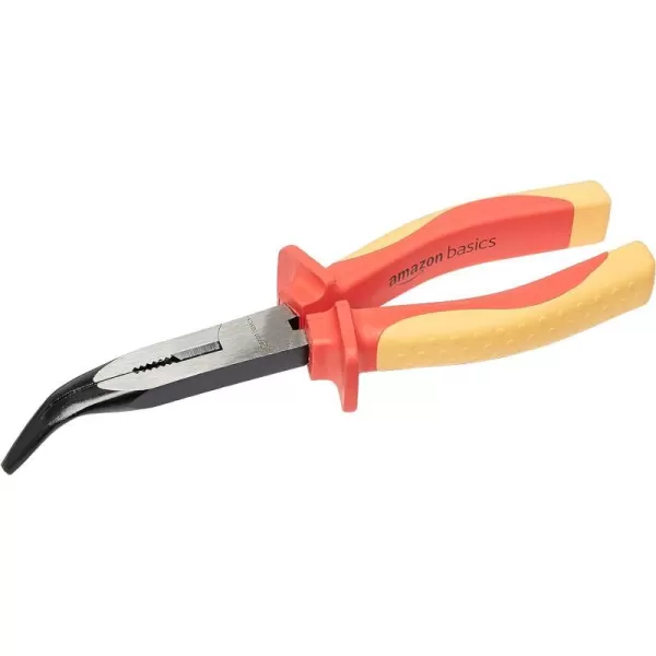 Amazon Basics 1000 Volt VDE Insulated High Bent Snipe Nose Pliers 8inch8Inch Bent Nose