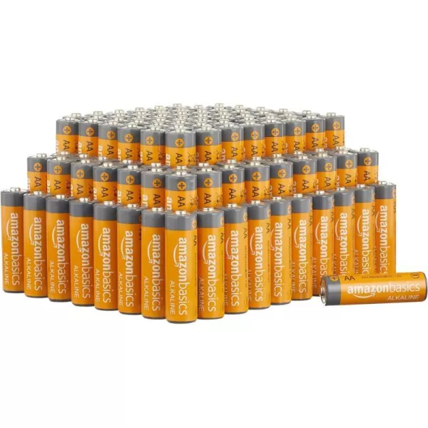Amazon Basics 100Pack AA Alkaline HighPerformance Batteries 15 Volt 10Year Shelf Life100 Count Pack of 1