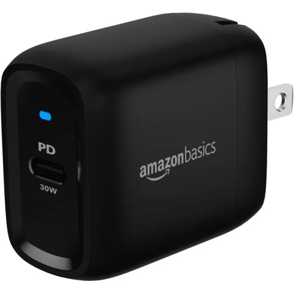 Amazon Basics 100W FourPort GaN Wall Charger with 2 USBC 100W 18W amp 2 USBA Ports 12W with PD for Laptops Tablets amp Phones iPhone 1514131211XiPadMacPro Samsung amp more nonPPS WhiteBlack 30W 1 USBC