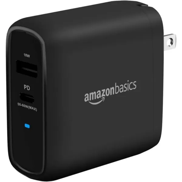 Amazon Basics 100W FourPort GaN Wall Charger with 2 USBC 100W 18W amp 2 USBA Ports 12W with PD for Laptops Tablets amp Phones iPhone 1514131211XiPadMacPro Samsung amp more nonPPS WhiteBlack 68W 1 USBC  1 USB A