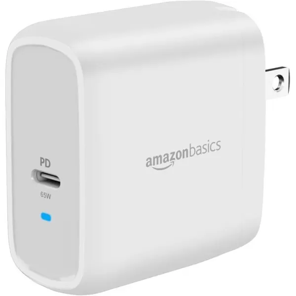 Amazon Basics 100W FourPort GaN Wall Charger with 2 USBC 100W 18W amp 2 USBA Ports 12W with PD for Laptops Tablets amp Phones iPhone 1514131211XiPadMacPro Samsung amp more nonPPS WhiteWhite 65W 1 USBC