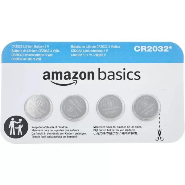 Amazon Basics 10Pack CR2032 Lithium Coin Cell Battery 3 Volt Long Lasting Power MercuryFree4 Count Pack of 1