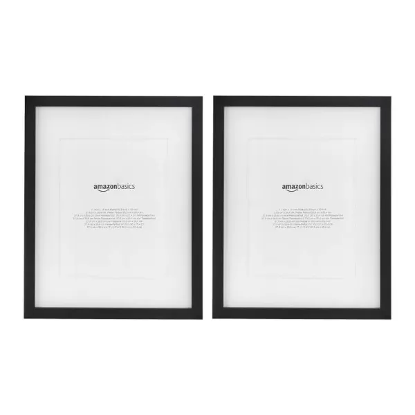 Amazon Basics 11 x 14 Rectangular Photo Picture Frame 8 x 10 With Mat 2Pack Black 152 Inch L x 122 Inch WBlack 11 x 14