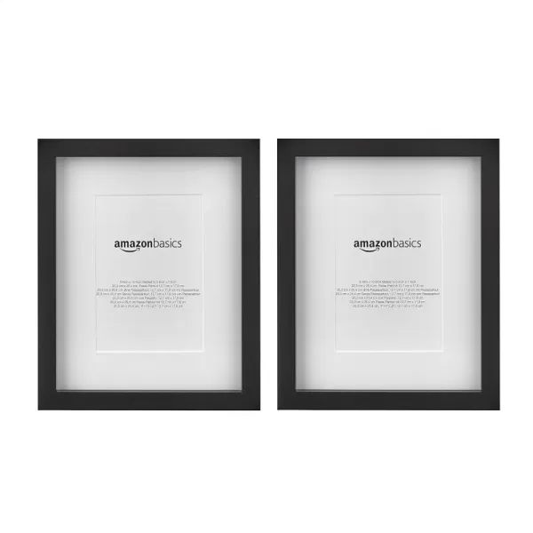 Amazon Basics 11 x 14 Rectangular Photo Picture Frame 8 x 10 With Mat 2Pack Black 152 Inch L x 122 Inch WBlack 8 x 10