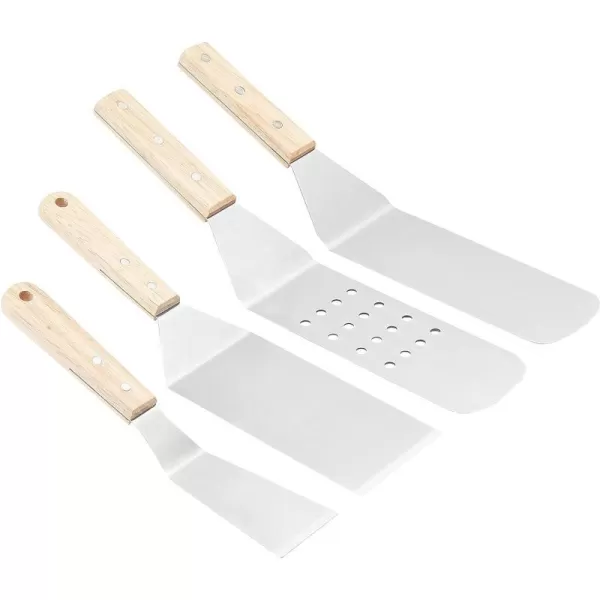 Amazon Basics 11Piece Stainless Steel Barbeque Grilling Tool Set with Carry BagSpatula Set 4Piece