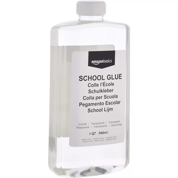Amazon Basics 12 Gallon Clear Glue and 12 Gallon White Glue 2Pack Combo Glue for Perfect Slime TransparentWhite 64 fl ozTransparent 32 fl oz 1pack