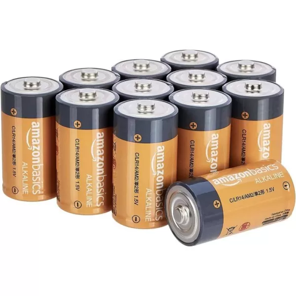 Amazon Basics 12Pack C Cell Alkaline AllPurpose Batteries 15 Volt 5Year Shelf Life12 Count Pack of 1