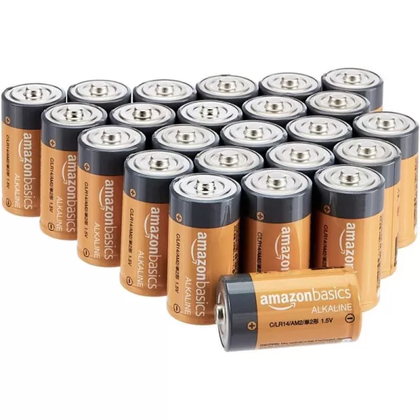 Amazon Basics 12Pack C Cell Alkaline AllPurpose Batteries 15 Volt 5Year Shelf Life24 Count Pack of 1