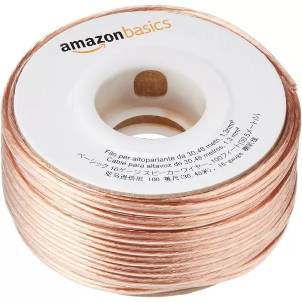 Amazon Basics 16Gauge Speaker Wire Cable 50 Feet100 Feet 1Pack