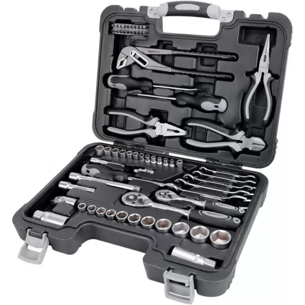 Amazon Basics 173Piece General Household Home Repair and Mechanics Hand Tool Kit Set65 piece