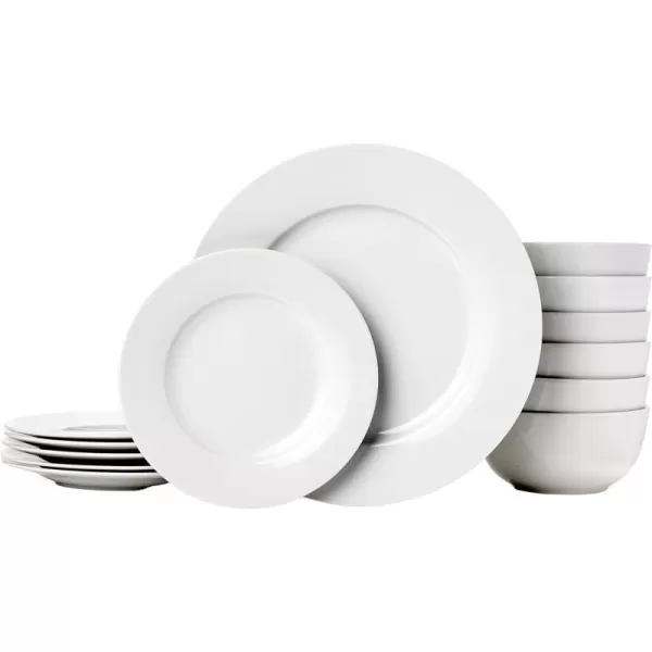 Amazon Basics 18Piece Kitchen Dinnerware Set Plates Dishes Bowls Service for 6  WhiteAmazon Basics 18Piece Kitchen Dinnerware Set Plates Dishes Bowls Service for 6  White