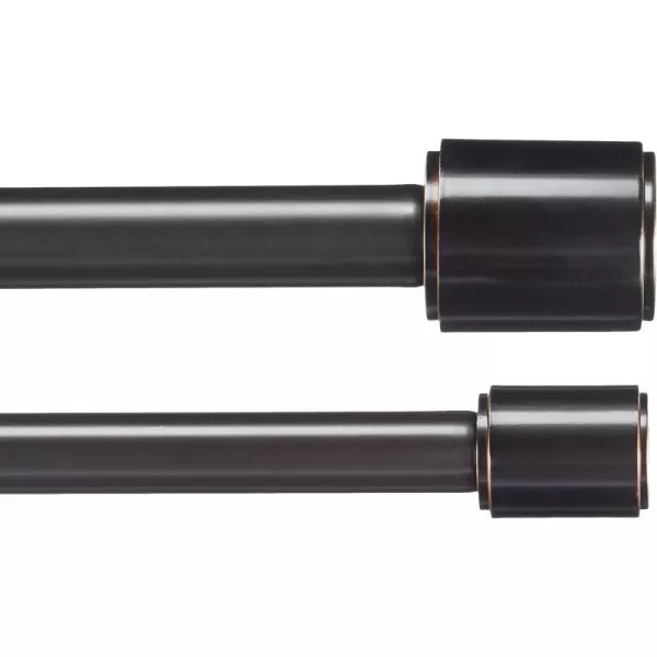 Amazon Basics 1Inch Curtain Rod with Cap Finials 72 to 144 NickelEspresso Dark Bronze 36 to 72 1Inch Double Rod