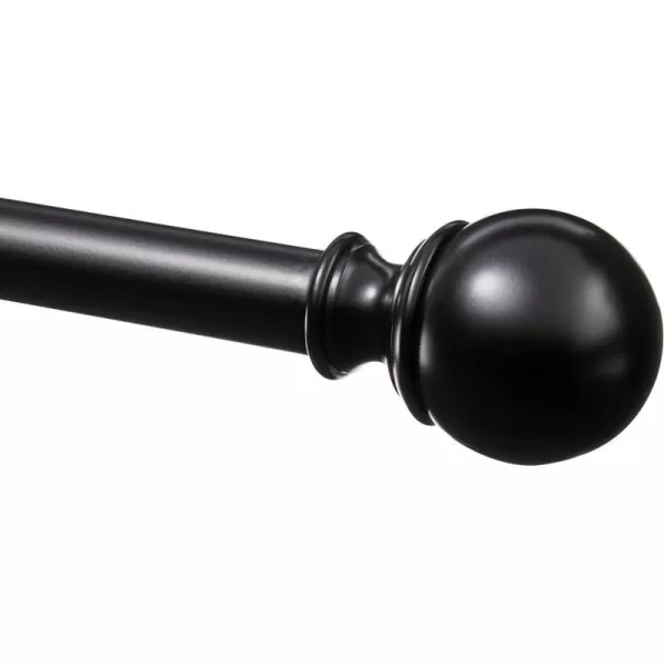 Amazon Basics 1Inch Curtain Rod with Round Finials 1Pack 72 to 144 Black1Inch Rod 72 to 144 Black