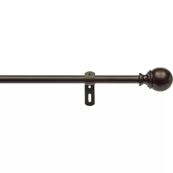 Amazon Basics 1Inch Curtain Rod with Round Finials 1Pack 72 to 144 Black58Inch Rod 28 to 48 Bronze