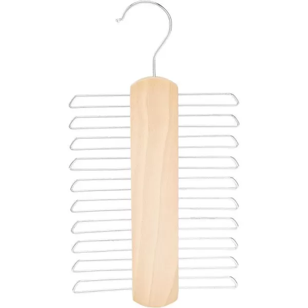 Amazon Basics 20 Bar Wooden Tie Hanger amp Belt Rack  Natural 2PackAmazon Basics 20 Bar Wooden Tie Hanger amp Belt Rack  Natural 2Pack