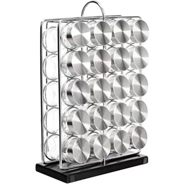 Amazon Basics 20 Jars Spice Organizer Rack Silver20 Jars