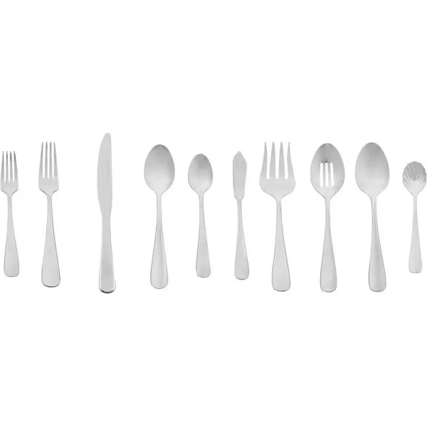 Amazon Basics 20Piece Stainless Steel Flatware Set with Round Edge Service for 4 Silver45Piece Round Edge