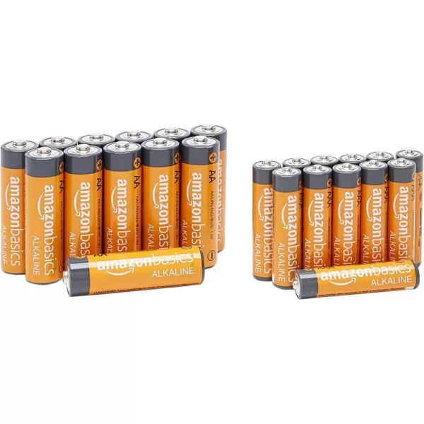 Amazon Basics 24 Count AA amp AAA HighPerformance Batteries Value Pack  12 Double AA Batteries and 12 Triple AAA Batteries24 Count Pack of 1