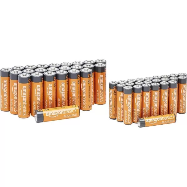 Amazon Basics 24 Count AA amp AAA HighPerformance Batteries Value Pack  12 Double AA Batteries and 12 Triple AAA Batteries48 Count Pack of 1
