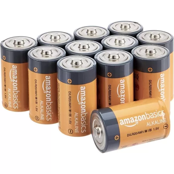 Amazon Basics 24Pack D Cell Alkaline AllPurpose Batteries 15 Volt 5Year Shelf Life12 Count Pack of 1