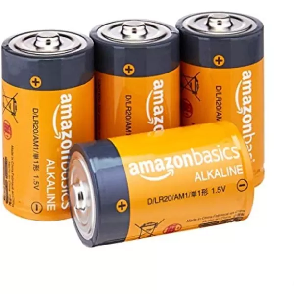 Amazon Basics 24Pack D Cell Alkaline AllPurpose Batteries 15 Volt 5Year Shelf Life4 Count Pack of 1