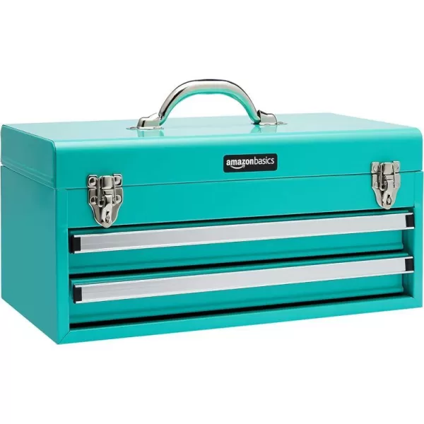 Amazon Basics 2Drawer Steel Organization Chest  Turquoise Powder Coated Finish 1811 x 866 x 945 inchesTurquoise