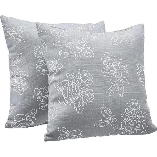 Grey Floral Linen Style 2-Pack