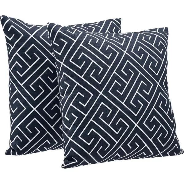 Navy Blue Geometric Linen Style 2-Pack