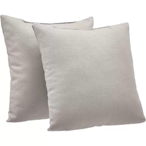 Amazon Basics 2Pack Linen Style Decorative Throw Pillows  18 Square Navy BlueTaupe Linen Style 2Pack