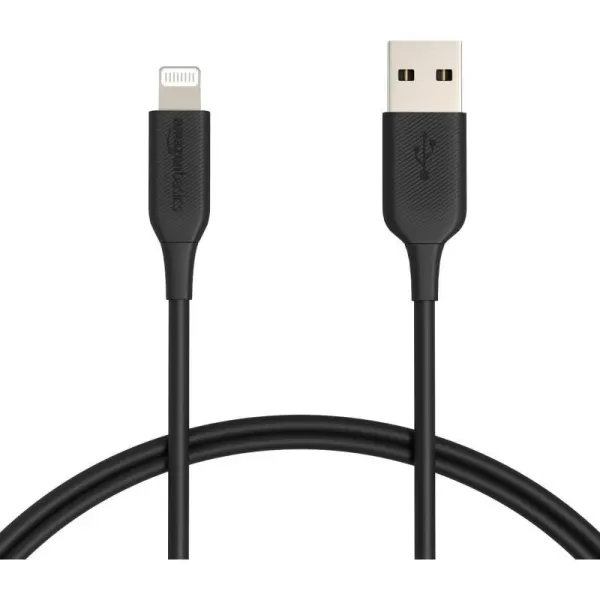 Amazon Basics 2Pack USBA to Lightning ABS Charger Cable MFi Certified Charger for Apple iPhone 14 13 12 11 X Xs Pro Pro Max Plus iPad 6 Foot White3 Feet 2Pack Black