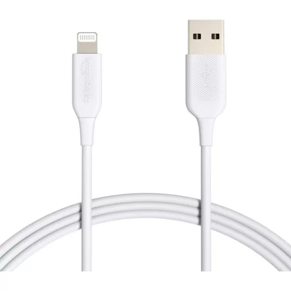 Amazon Basics 2Pack USBA to Lightning ABS Charger Cable MFi Certified Charger for Apple iPhone 14 13 12 11 X Xs Pro Pro Max Plus iPad 6 Foot White6 Feet 2Pack White