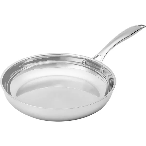 Amazon Basics 2Piece Oven Safe Riveted Handle Frying Pan  Silver 8Inch amp 10Inch10Inch