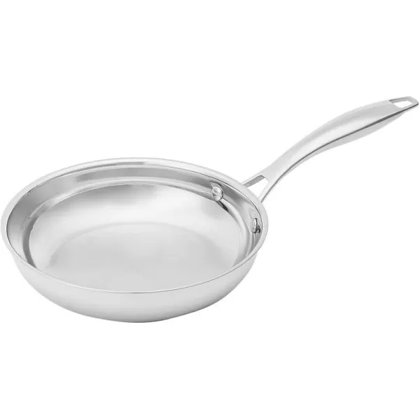 Amazon Basics 2Piece Oven Safe Riveted Handle Frying Pan  Silver 8Inch amp 10Inch8Inch